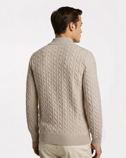 100% Cashmere Woven Half Zip